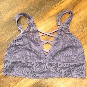 PINK Purple Lace Strappy Bralette